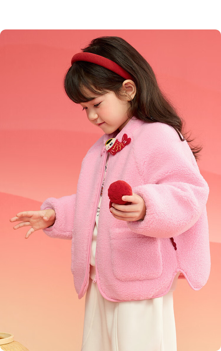 BALABALA Boys' Cotton Jacket, Girls' Padded Coat, Baby Winter Clothing, New Year's Outfit, Plush Outerwear, 208125106201 23