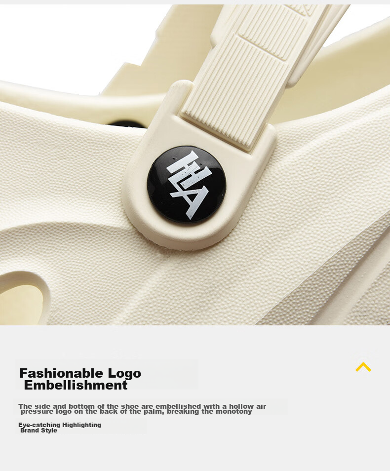 HLA Sandals, Men's Outdoor Hole Shoes, Beach Slippers K047/K061, Beige, Size 42/43 (Dual Size) 19