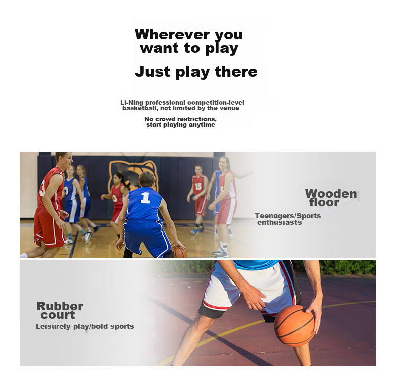 Li-Ning Basketball, Size 6, 20k, Women's Indoor And Outdoor Training, Wear-Resistant PU Standard, Girls' Size 6, LBQU826-1 15