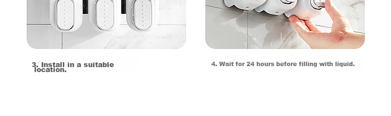Interhasa! Three-Head Soap Dispenser Wall-Mounted Hand Soap Holder, Hotel Shower Gel Dispenser, Refill Bottle Pump F7020 13