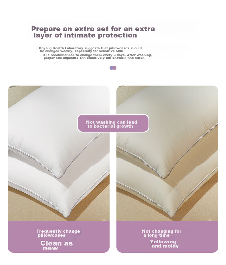 BEYOND Home Textile Pure Cotton Pillowcase Printed All-Cotton Pillow Cover, Double Pillowcase Floral Pattern (Purple), One Pair, 48*74cm 7