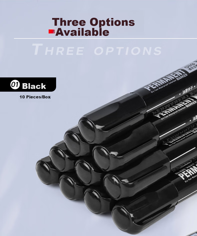 DiLe Premium Series Marker Pens, Thick Tip Oil-Based Chalky Markers, Office Stationery Supplies, 10 Pens/box, 3303 Red 10