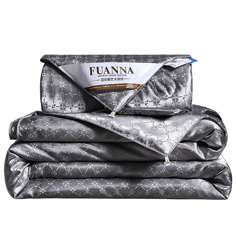 FUANNA 100% Silk Duvet Set, Grade A Spring And Autumn Comforter, Double-Sized Two-In All-Season Quilt, 7.2 Jin (3.6 Kg), 203*229cm