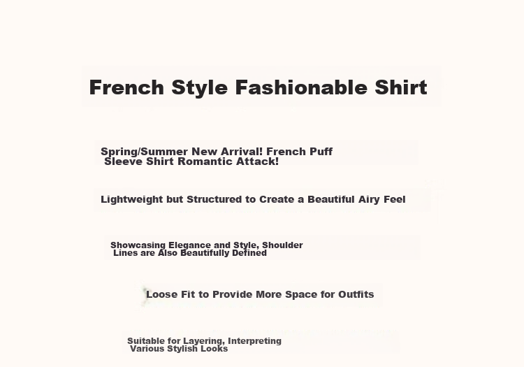 Dme [Gentle Treasure OOTD] Summer French Comfortable Cotton Blend Shirt with Puff Sleeves, Slimming Blouse Women's Top 2