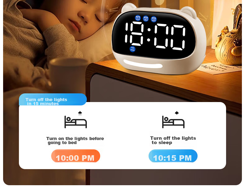 QT-TIMER Timer Time Management Tool for Students, Wake-Up Device, Children's Voice-Controlled Clock with Countdown Reminder, Smart Electronic Alarm Clock, New 2026 Model, Gift for Girls 23