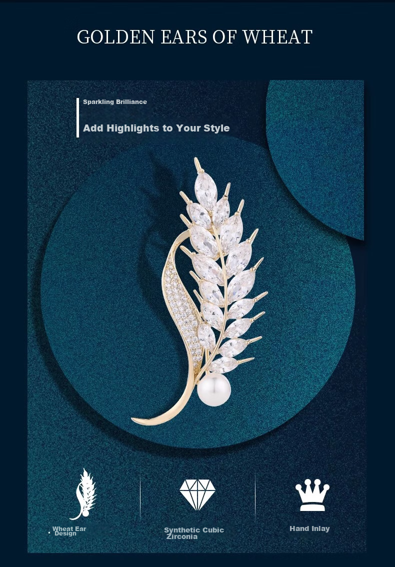 Eternelle French Eternal Wheat Ear Brooch, Elegant And Exquisite Accessory, Luxurious Corsage, High-End Ornament, Birthday Gift 5