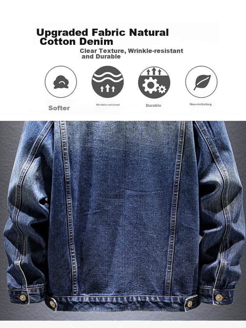 Jeanswest Men's Denim Vest 2026 Spring Summer Loose Simple Fashion Jacket Smoke Gray XL 3