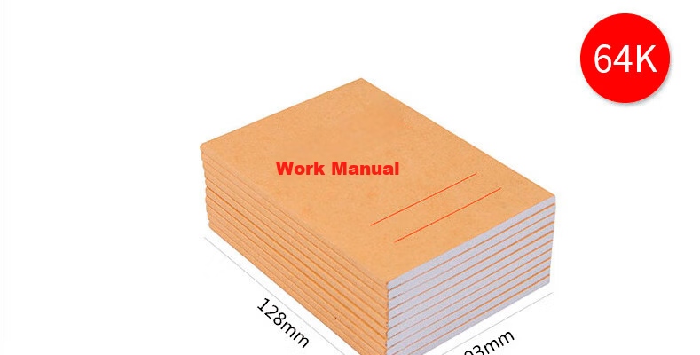 DiLe Premium Series 36K Work Manual Custom Notebook Kraft Paper Small Size Work Manual Journal Pocket Notebook 60 Sheets/book 4448-36K (Pack of 10) 4