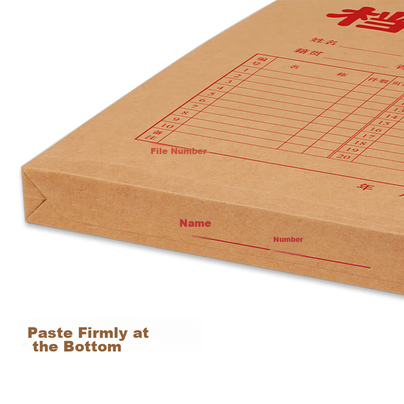 Yuzijian 10 A4 Side Width 2.8cm Mixed Pulp Thick Kraft Paper File Folders 250g, Corporate School Document Storage Bags, Protective Covers for Bids Contracts Invoices, 2308