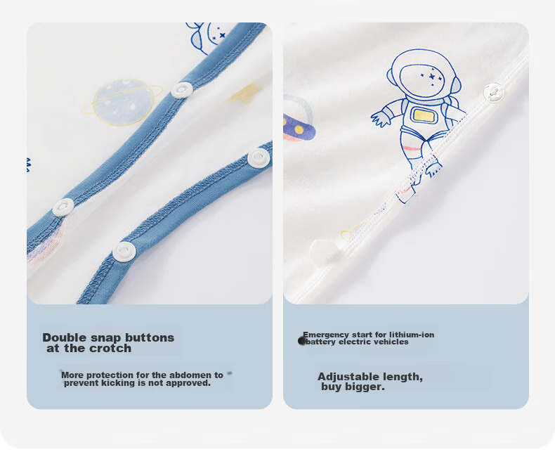 Beitaisi Baby Sleeping Bag, Summer Thin Style, Children's Cotton Nightgown, Home Air Conditioning Anti-Kick Blanket, Integrated Pajamas, Bella, Size 73 35