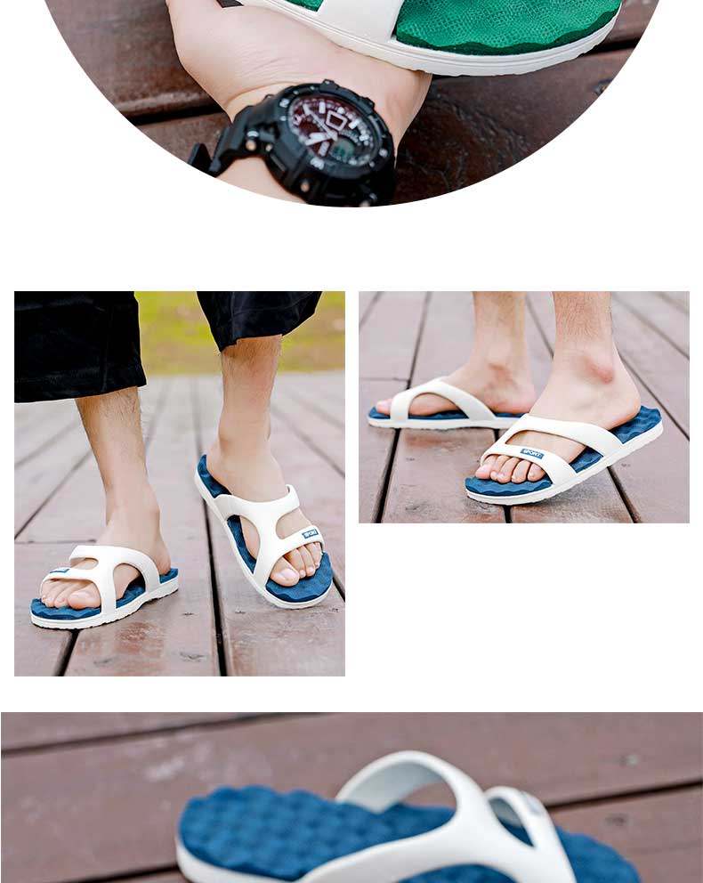 Huameijianbu Flip-Flops for Couples, Indoor And Outdoor Simple Lightweight Soft Elastic Beach Sandals, HM219 Light Blue Size 35-36 15