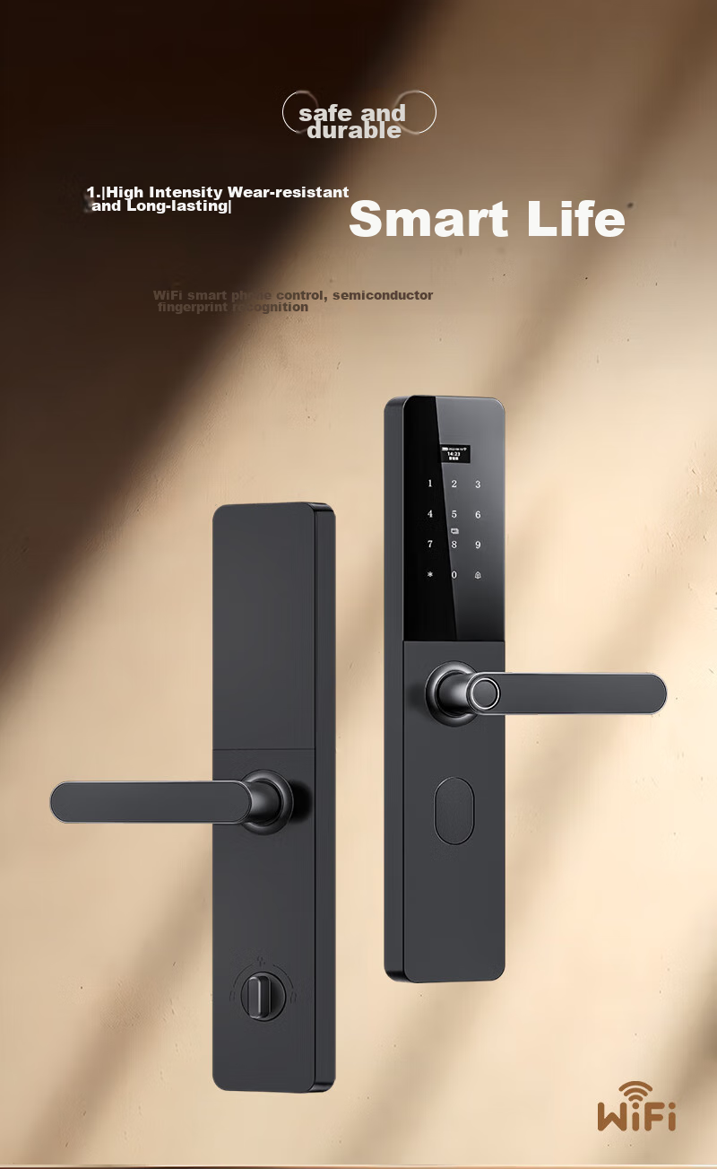Juexiang Smart Door Lock, Password And Fingerprint Lock, Semi-Automatic Anti-Theft Lock for Homestays And Apartments, Wooden Entrance Doors, Home Electronic Lock, B50 1