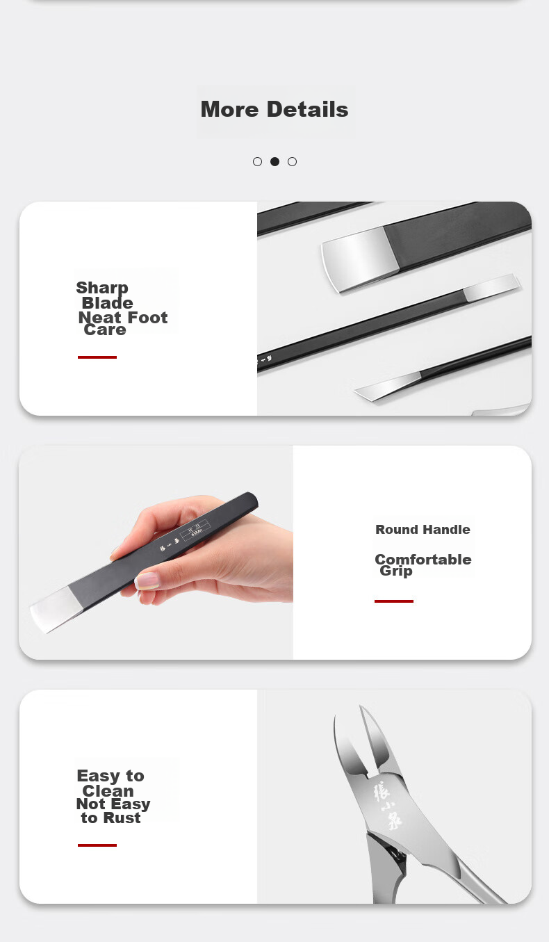 Zhangxiaoquan Pedicure Knife Set for Removing Dead Skin, Calluses, Thick Hard Toenails, Nail Tools, Six-Piece Set HM-6 13