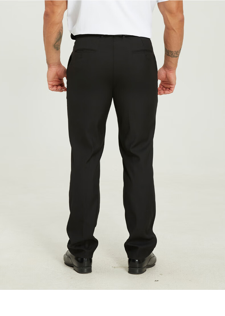 Dibinze Large Size Dress Pants for Men, Plus-Size Business Formal Wear, Loose Straight-Leg Black Suit Trousers for Overweight Men, Black, 9XL 14