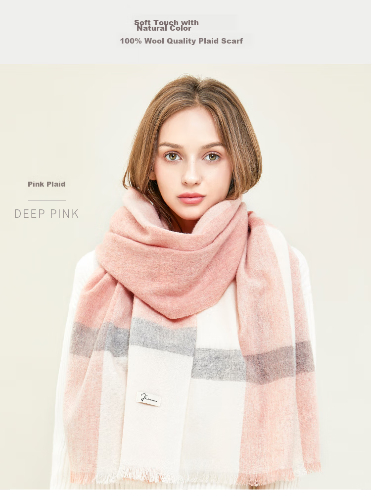 JIUMU Pure Wool Scarf for Women, Autumn And Winter Neck Warmer, Ladies' Warm Shawl, Gift for Women on National Day Or Birthday, Gift Box Packaging 22