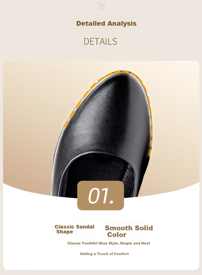 LAORENTOU Women's Shoes, Chunky Heel, Plain Commuter Shoes, Shallow Round Toe Slip-On Flats, Mom Shoes, LB13553, Black, Size 38 4