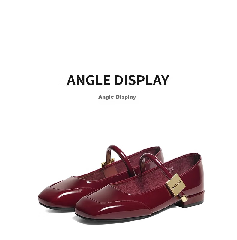 RED DRAGONFLY Mary Jane Women's Shoes Spring And Autumn French-Style Small Flats, Beautiful Retro Flat Leather Shoes WTB24600, Black, Size 37 14
