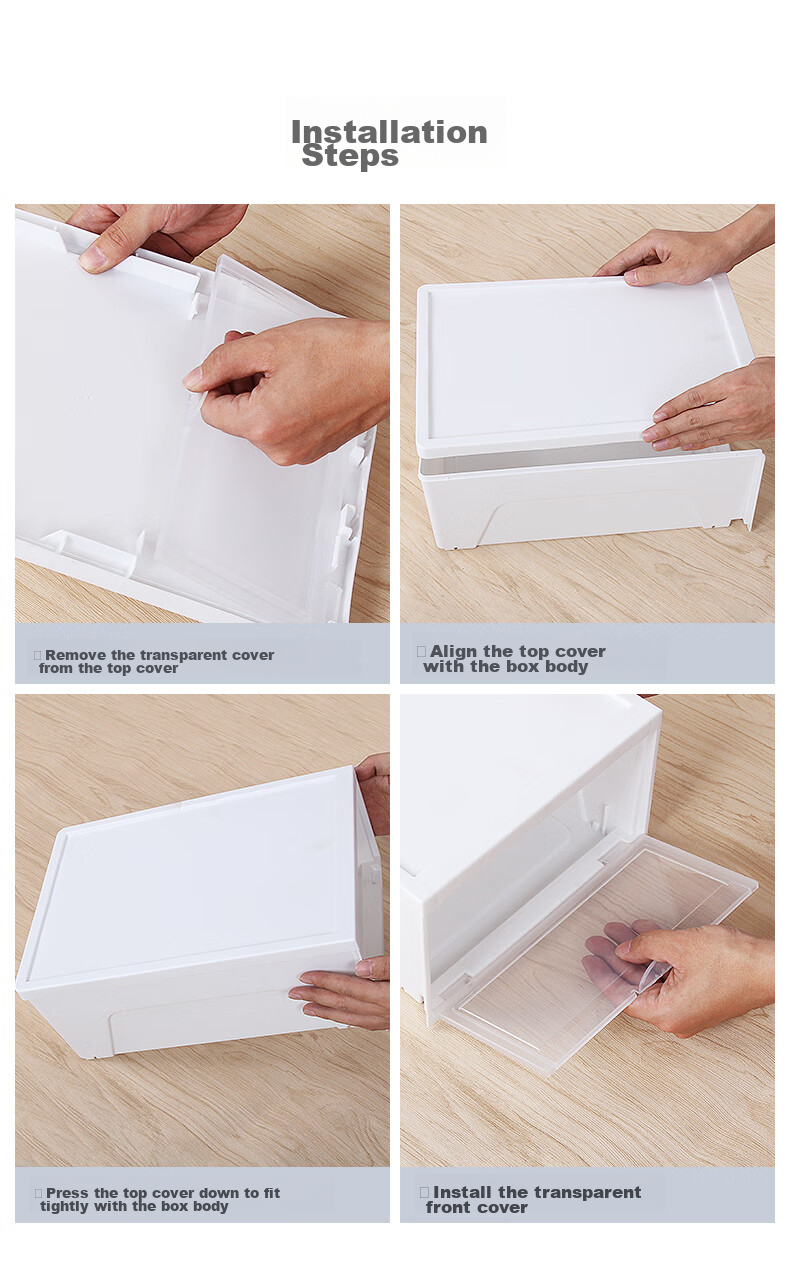 IRIS Transparent Shoe Box Storage Container, Large Stackable Shoe Rack, Dustproof Shoe Cabinet, Eco-Friendly Plastic Flip-Top Storage Box, Alice 15
