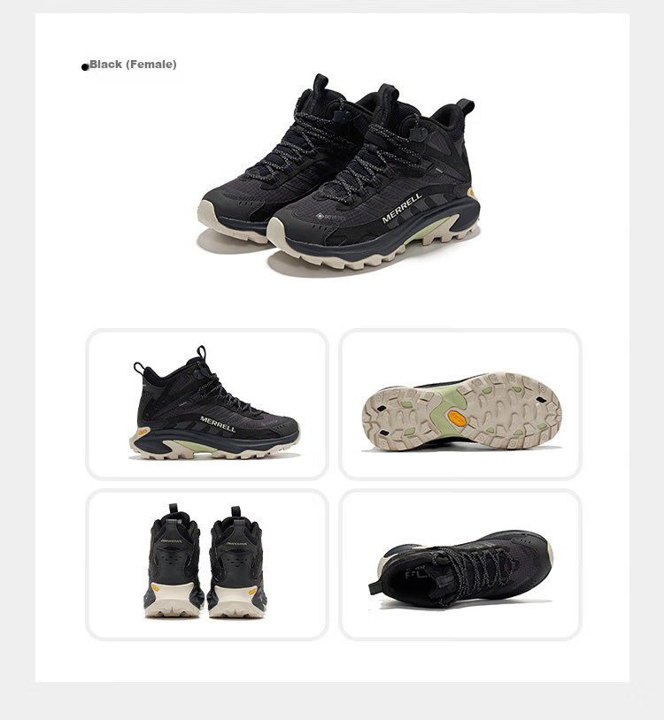 Merrell MOAB SPEED 2 MID GTX Women's Mid-Top Outdoor Waterproof Non-Slip Lightweight Trail Running Hiking Shoes 17