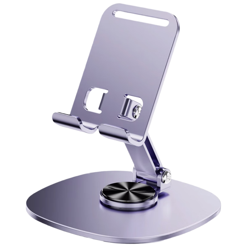 JPLAYER Tablet Stand, IPad Desktop Phone Holder, 720° Multifunctional Rotating Folding Lazy Support Stand, for Gaming, Online Classes, Drawing, Metal Live Streaming