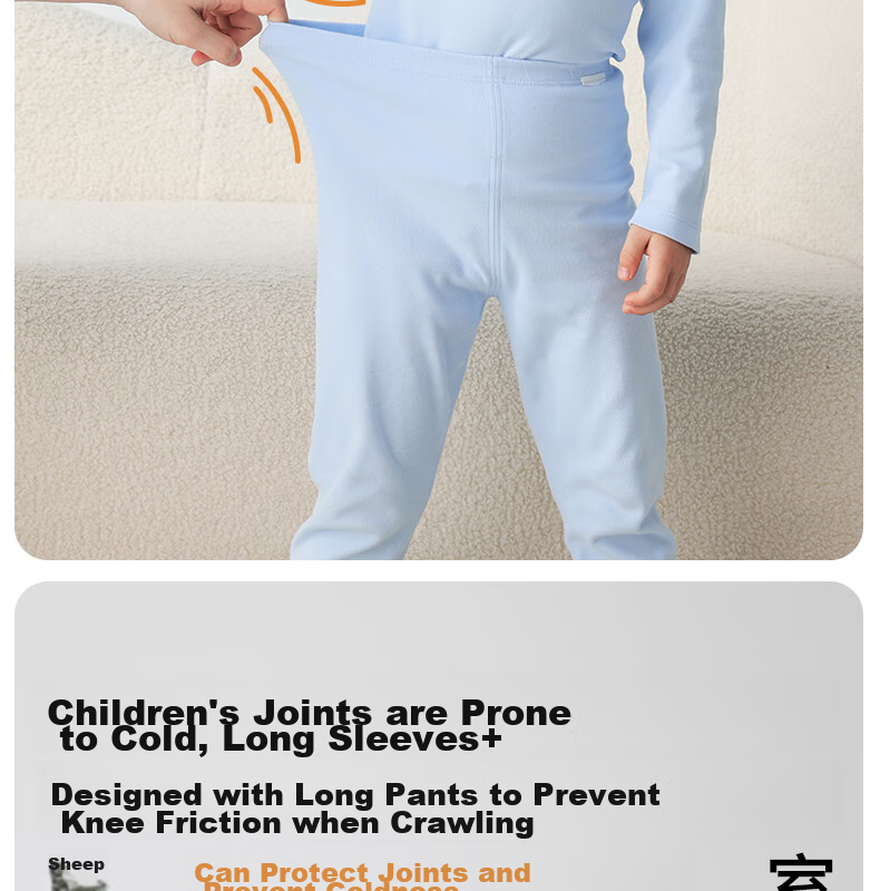 Beitaisi Children's Autumn Underwear Set, Baby Pure Cotton Thermal Underwear, Infant Autumn Clothing Set, Solid Color Style, Cat Belly Cotto 11