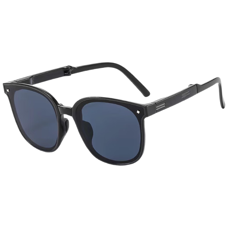 COWBOYCALL Folding Black Frame Gray Lenses, Sunglasses for Children, Boys And Girls, UV Protection, Sun-Shading Goggles