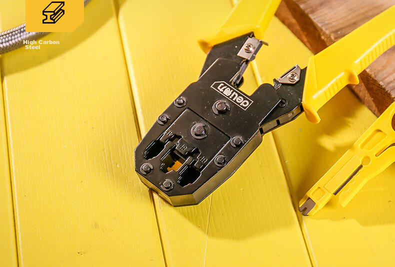 Deli 4/6/8P Three-In Network Crimping Pliers, Crystal Connector Crimping Pliers, Wire Stripping Pliers, Network Cable Pliers 3