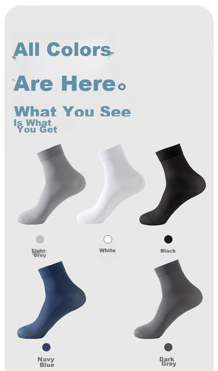 LangSha Men's Socks, Silk Stockings for Business, Casual Mid-Calf Socks for Spring And Summer, Silky Feel, Antibacterial, Breathable, Ultra-Thin Summer Short Socks 16