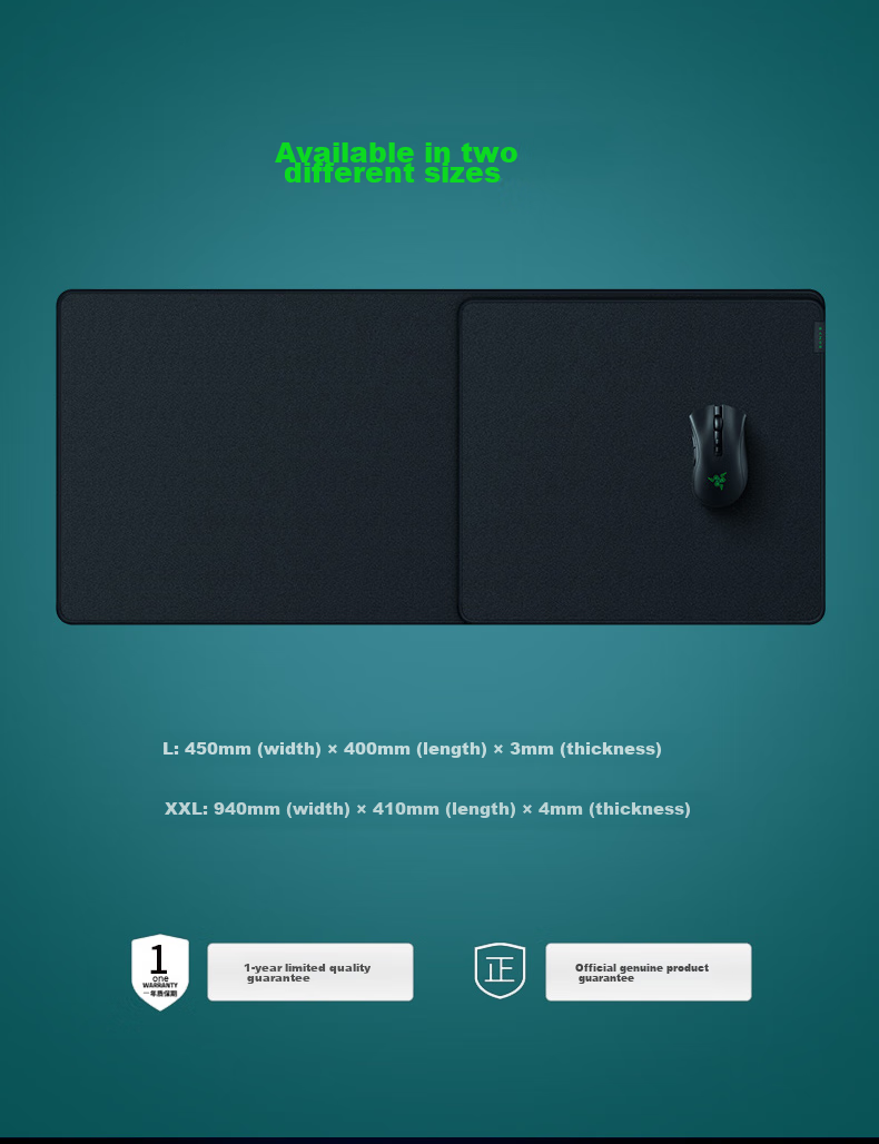 Razer Lingjia Chong Mouse Pad, Gaming Mouse Pad, Gaming Mouse Mat, Black, Non-Slip, Size L 6