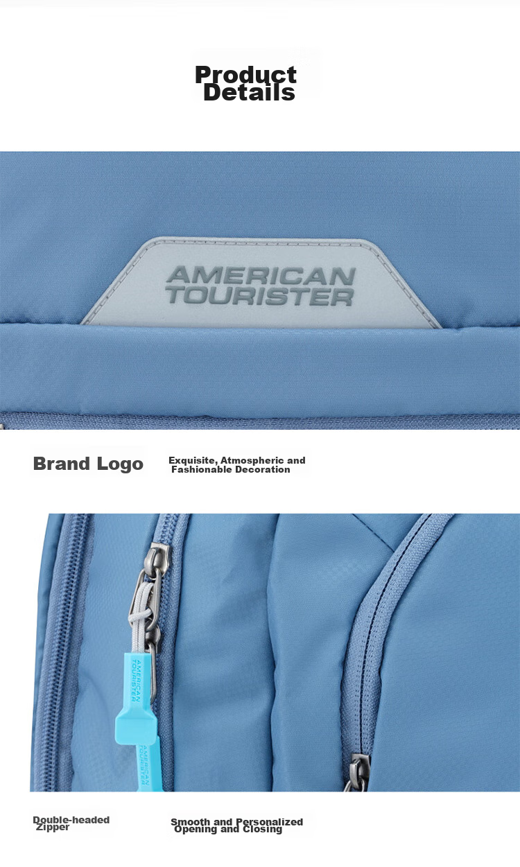 American Tourister Backpack Travel Bag Sports Bag Large Capacity Commuter Laptop Bag Upgraded Version Celebrity Edition QI5 Dark Blue 20