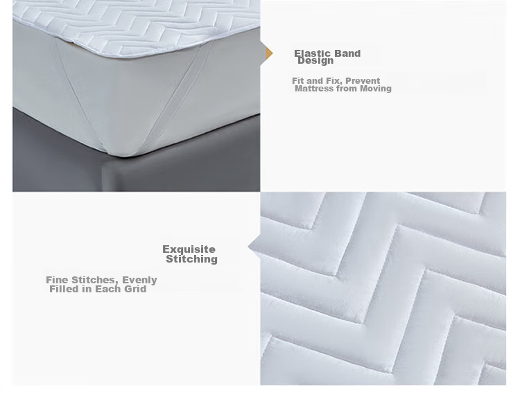 LUOLAI Home Textiles Soybean Mattress Pad, Antibacterial And Anti-Mite Fitted Sheet, Machine Washable Thin Pad, 150*200cm, White 13