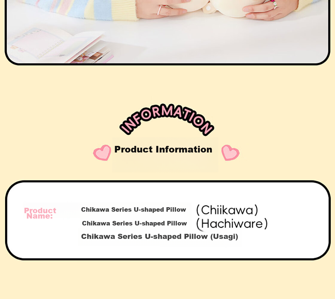 MINISO Chiikawa Series U-Shaped Pillow Hachiware Small Eight Memory Foam Neck Support Pillow Nap Pillow Car Airplane Neck Pillow 11