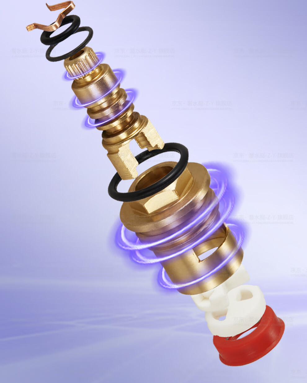 Submarine F402 1-In Three-Way Brass Chrome-Plated Angle Valve with Ceramic Valve Core 9