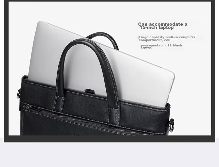 GOLF Business Briefcase, Men's Top-Grain Leather Handbag, Men's 15-Inch Laptop Bag, Briefcase, Father's Day Gift 10