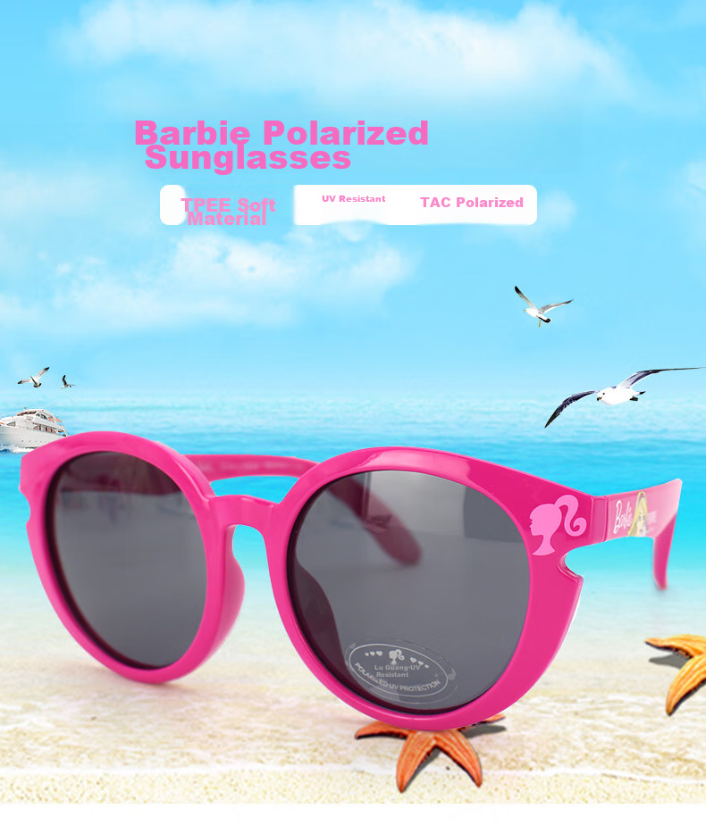 Barbie Children's Sunglasses, Girls' Summer Fashion Sunglasses, Kids' UV Protection Glasses, Baby Fashion Polarized Glasses 1
