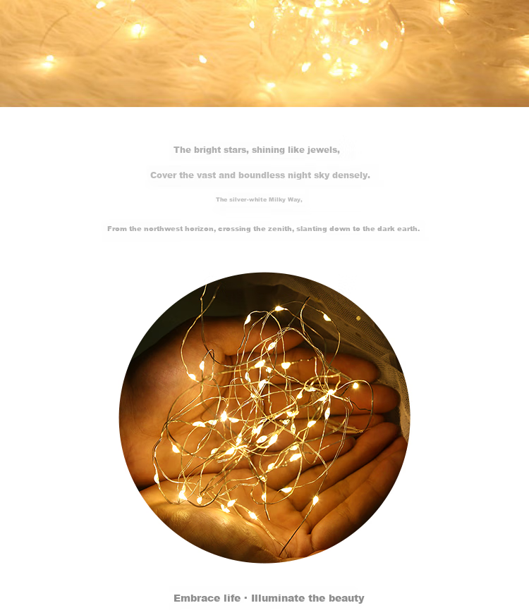 TaTanice Copper Wire String Lights, 10 Meters, 100 Lights, Gift Decorative Lights, Birthday LED Lights, Popular Trendy Lights, Romantic Atmosphere Lights 2