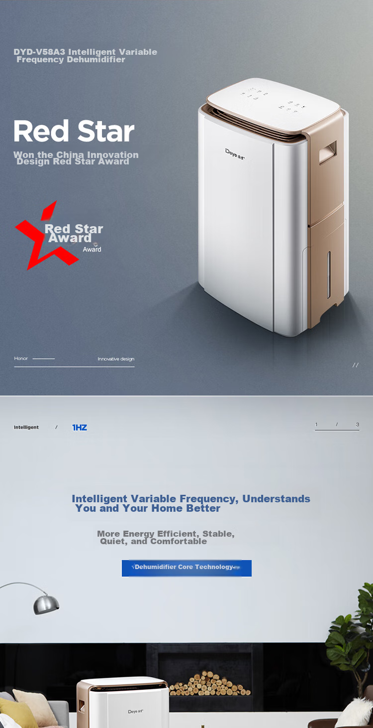 Deye Dehumidifier 60L/Day Home Basement Villa Clothes Drying Inverter Air Purifier Formaldehyde Removal V60Max 4