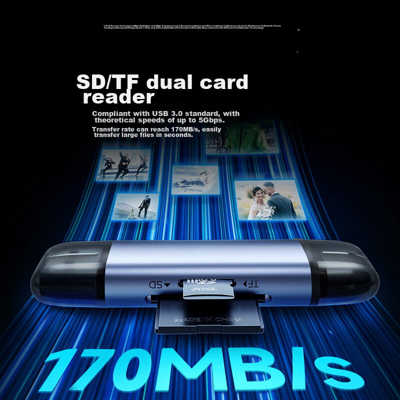 Llano USB/Type-C Card Reader 3.0 High-Speed SD/TF Card Multi-Functional All-In Dual Card Reader Compatible with Action Cameras, Android, Apple 17 Phones/iPad Tablets Drones