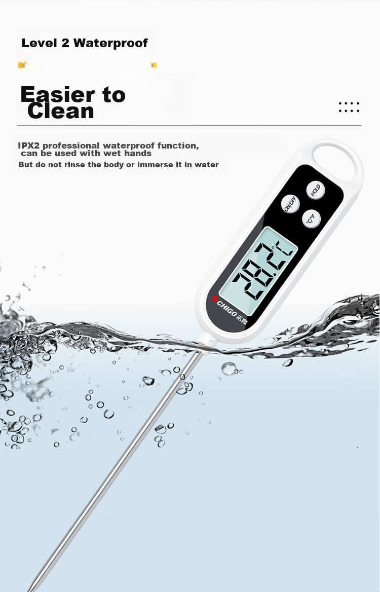 CHIGO Food Thermometer for Home And Commercial Use, Baking Temperature Gauge, Baby Milk Thermometer, Bath Water Temperature Meter ZG-8020 4