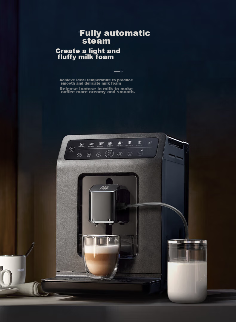 WMF Futengbao Imported Fully Automatic Coffee Machine, 200 Micro-Pressure, No Disassembly Required for Cleaning, 5 Grinding And Frothing Settings, All-In Machine for Home And Office Use 11