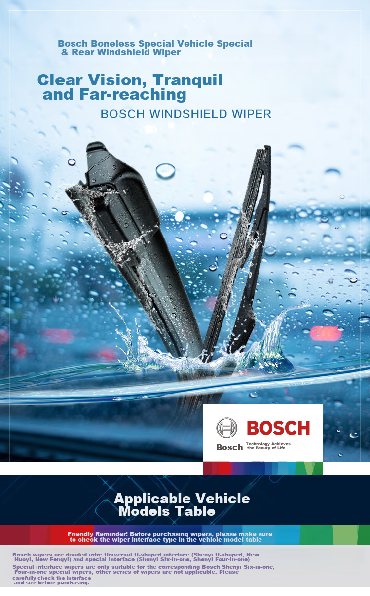 BOSCH Windshield Wiper Set for Front And Rear Windows, Suitable for Audi Q5/Q5L/Zhongtai SR9 from 2008 to 2017 1