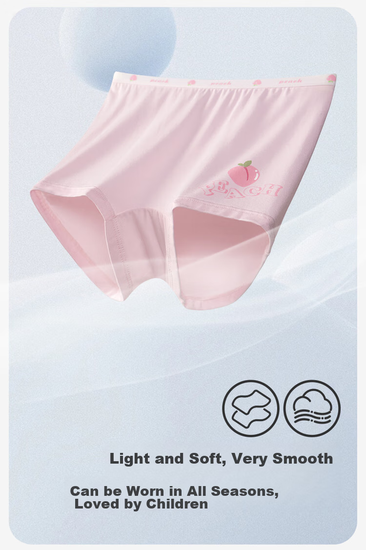 Jiusuibian Breathable Kids Underwear Girls A-Class Thin Cool Triangle Pants Antibacterial Dry Breathable Shorts 6