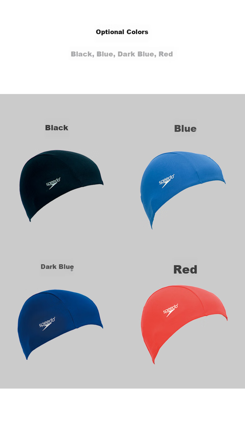 Speedo Adult Swim Cap, Comfortable Breathable Waterproof Quick-Drying High-Elasticity Swimming Training Diving Adult Swim Fabric Cap, Unisex for Men And Wome 3