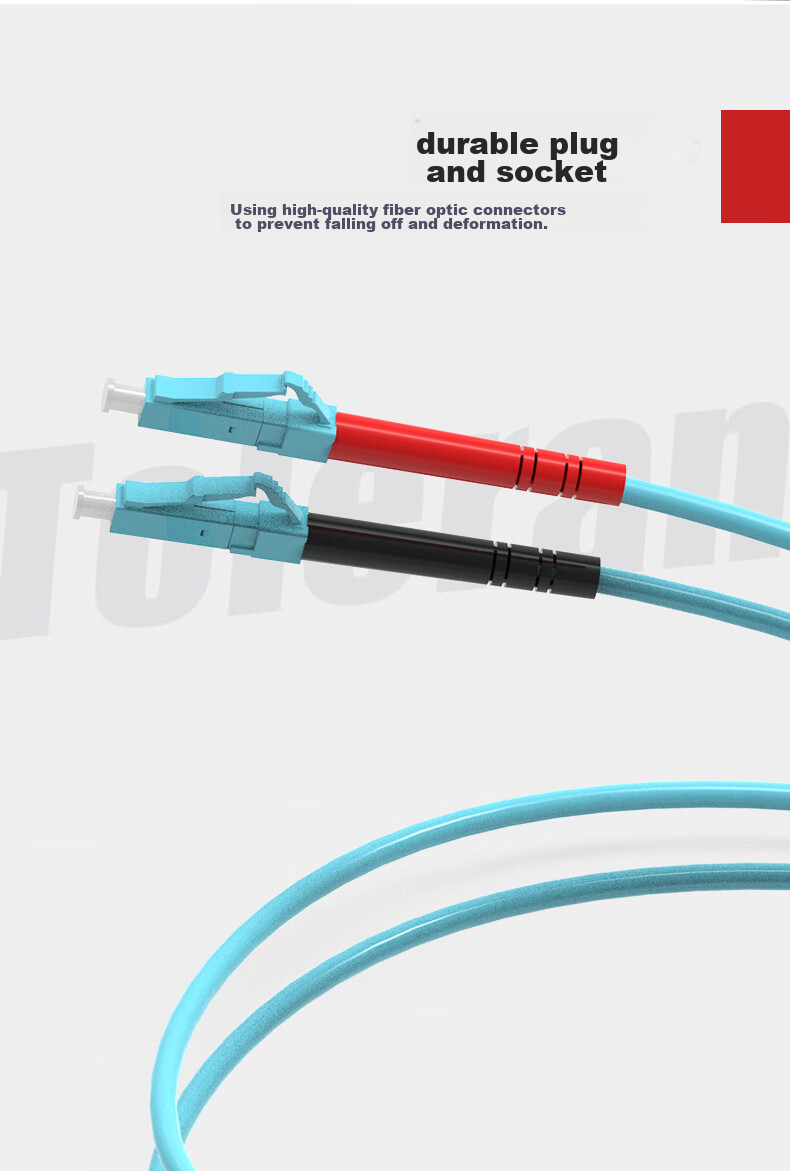Nokoxin Telecom Grade 10G Multimode Duplex Fiber Patch Cable OM3 Duplex Bend-Resistant Pigtail Optical Module Data Center Communication LC-LC 15m 6