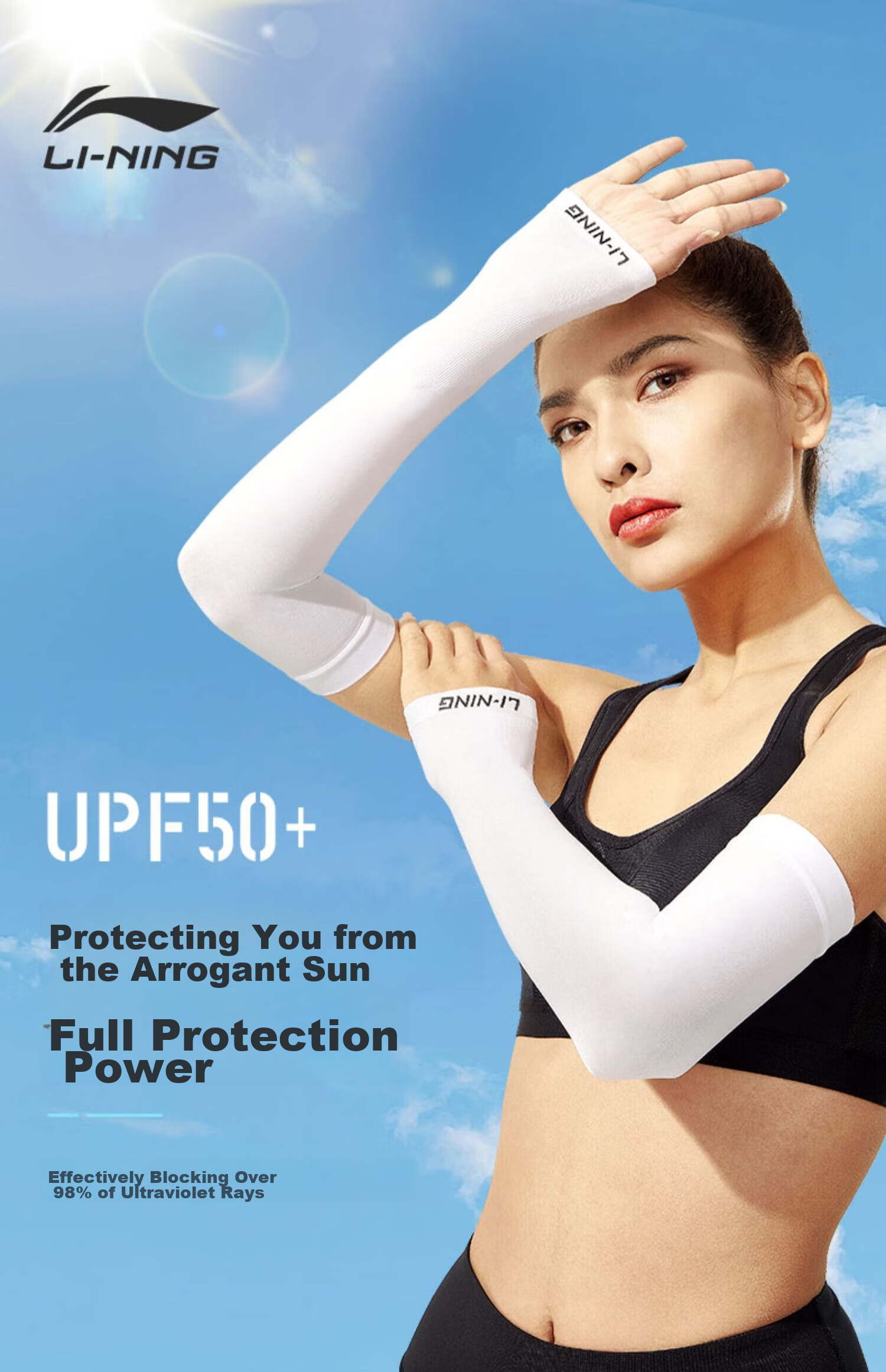 Li-Ning Ice Sleeves for Men And Women, Sun Protection Ice Silk Arm Sleeves, Gaming Arm Sleeves, UV Protection, for Driving, Outdoor Sports, And Fishing 1