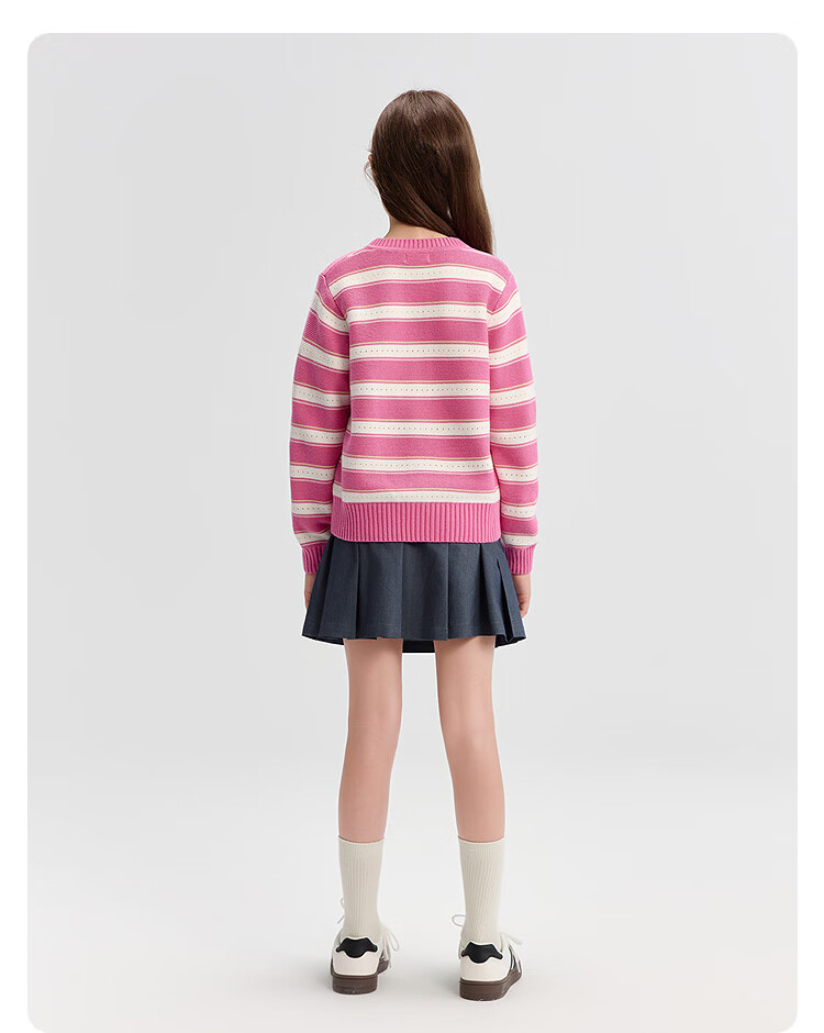 BALABALA balaOne Kids Knit Cardigan Girls 2025 Spring Autumn Sweet Sweater Stylish 208325103004 4