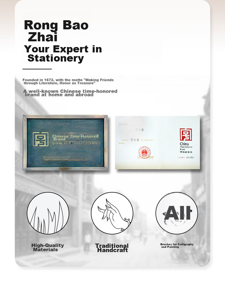 Rongbaozhai Wolf Hair Brush Set Soft Brushes for Calligraphy Practice in Large, Medium, And Small Regular Script. Four Treasures of The Study for Calligraphy And Chinese Painting. Copybooks for Adults, Beginners, Students. Wolf Hair Calligraphy And Painting Brushes 2