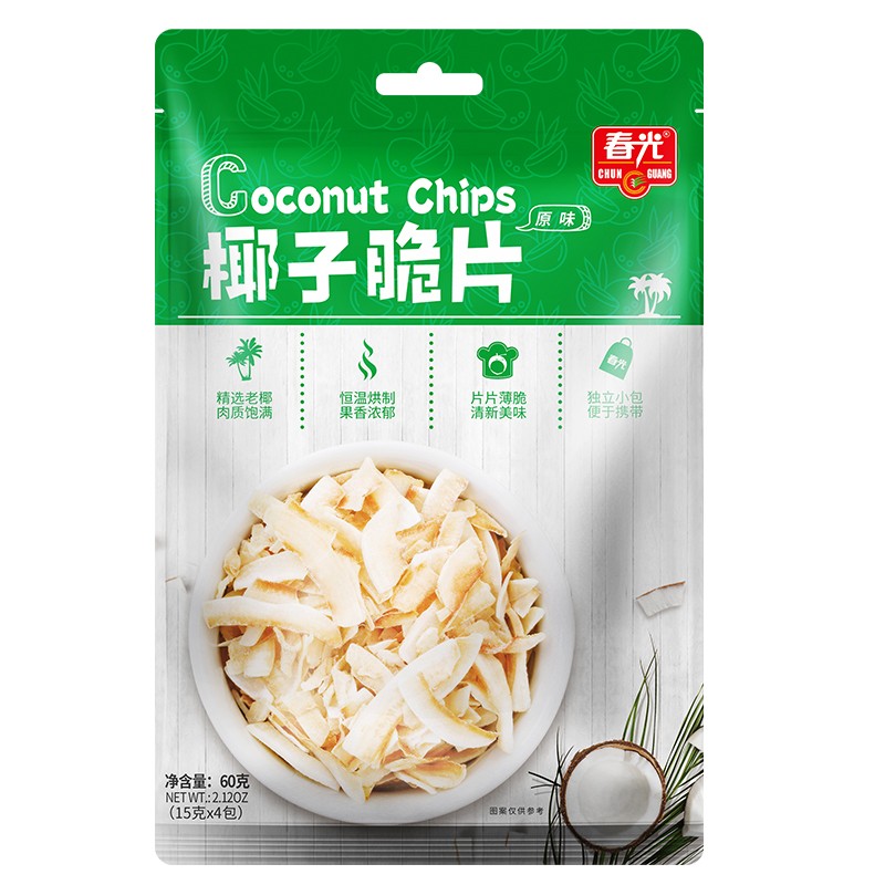 春光食品 海南特产 椰子脆片60g 椰子肉水果干 办公室休闲零食