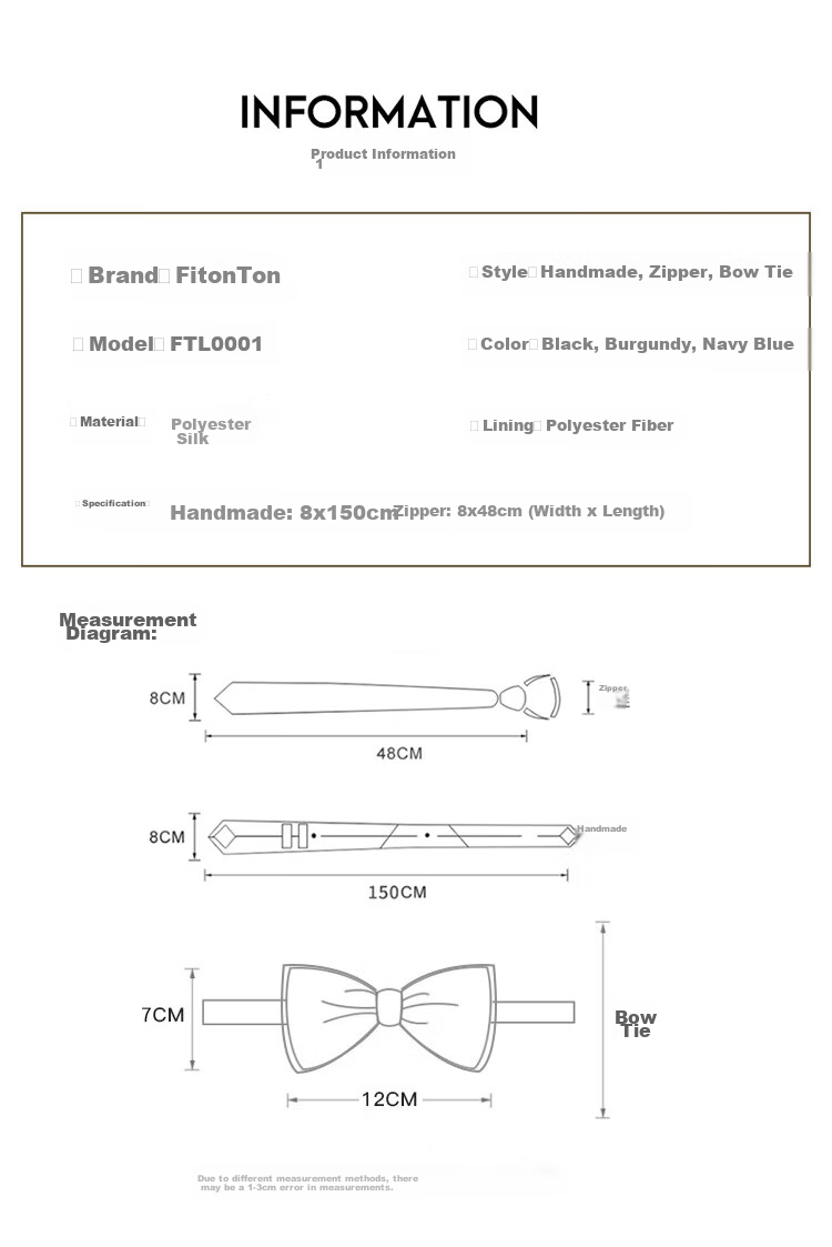 FitonTon Wedding Anniversary Banquet Tie, Men's Business Professional Tie, Gift for Boyfriend, New Year Valentine's Day Present, 8cm Gift Box 11