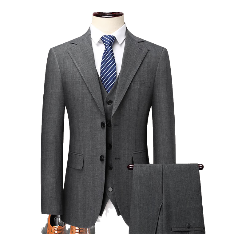 FIRS [Three-Piece Set] Men's Suit, Slim Fit Professional Formal Wear, Business Suit, Groom's Wedding Attire, Menswear